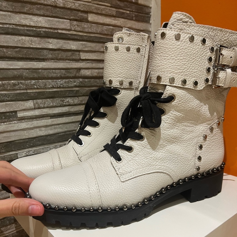 Sam Edelman genuine leather white boots